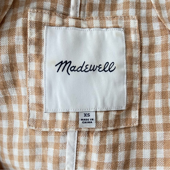 Madewell Linen Dorset Blazer in Gingham Check - Picture 7 of 11
